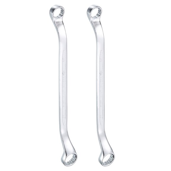 Uxcell 2pcs 45-Degree Offset Box End Wrench 14mm x 17mm 12 Point Metric Double Box End Wrench Long Offset Torx Wrench