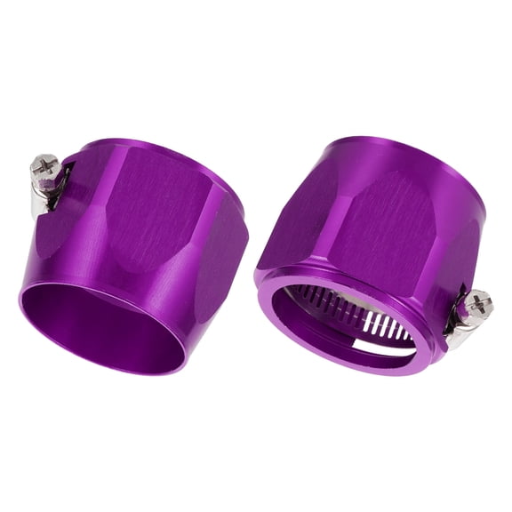 Uxcell 2pcs 45mm Hose Finisher Clamp Aluminium Alloy Fuel Line Hose Clips, Purple