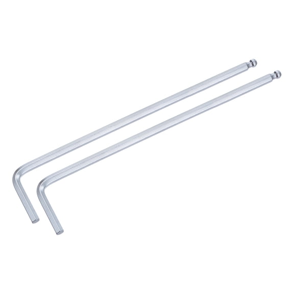 Uxcell 2pcs 4mm Ball End Hex Key Wrench, L Shaped Long Arm CR-V Repairing Tool