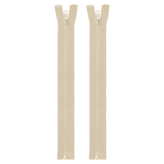 Uxcell 2Pcs Sewing Jacket Zippers 11 inch Resin Coats Replacement Coil Zipper for DIY Craft Bag Garment Home Textile Clothes, Beige
