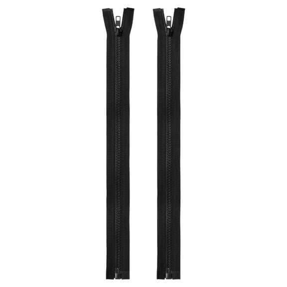 Uxcell 2Pcs Sewing Jacket Zippers 15 inch Resin Coats Replacement Coil Zipper for DIY Craft Bag Garment Home Textile Clothes, Black