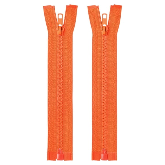 Uxcell 2Pcs Sewing Jacket Zippers 7 inch Resin Coats Replacement Coil Zipper for DIY Craft Bag Garment Home Textile Clothes, Orange Red