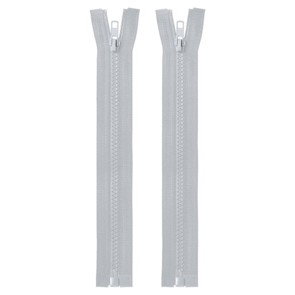 Uxcell 2Pcs Sewing Jacket Zippers 9 inch Resin Coats Replacement Coil Zipper for DIY Craft Bag Garment Home Textile Clothes,  Grey