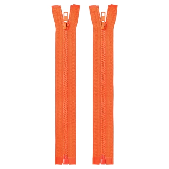 Uxcell 2Pcs Sewing Jacket Zippers 9 inch Resin Coats Replacement Coil Zipper for DIY Craft Bag Garment Home Textile Clothes, Orange Red