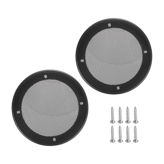 Uxcell 2pcs 5" Speaker Grill Mesh Decorative Circle Woofer Guard Protector Cover Parts ABS Plastic Frame