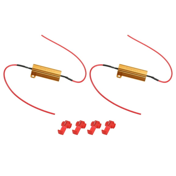 Uxcell 2pcs 50W 6 Ohm Load Resistor Fix LED Bulb Fast Blink Error Code for LED Turn Signal Lights