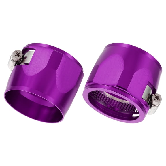 Uxcell 2pcs 50mm Hose Finisher Clamp Aluminium Alloy Fuel Line Hose Clips, Purple
