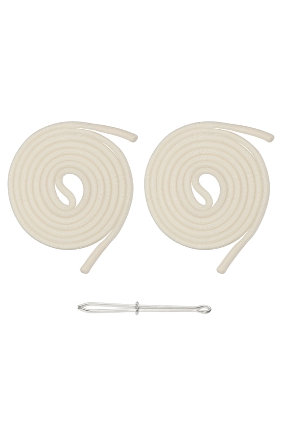 2pcs 53inch Drawstring Cords Replacement Drawstring Hoodie String Sewing Tool with Easy Threader for Hoodie Sweatpants Jackets Pants Hats Coats Bags, Apricot