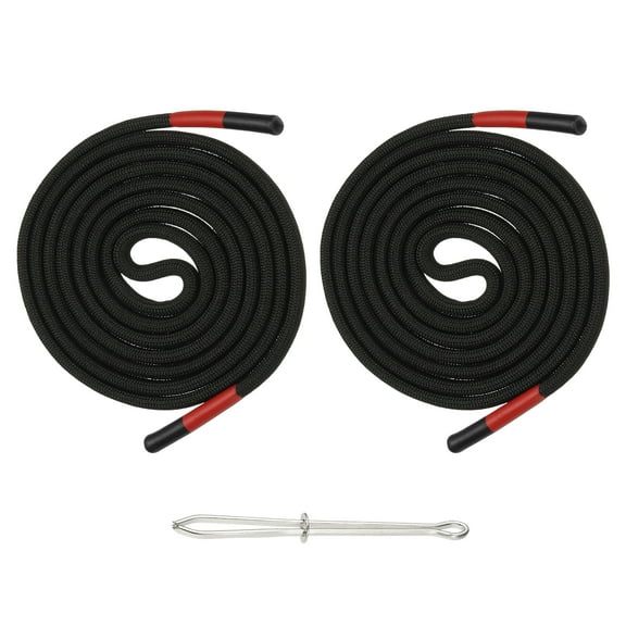 Uxcell 2pcs 53inch Drawstring Cords Replacement Drawstring Hoodie String Sewing Tool with Easy Threader for Hoodie Sweatpants Jackets Pants Hats Coats Bags, Black-Red