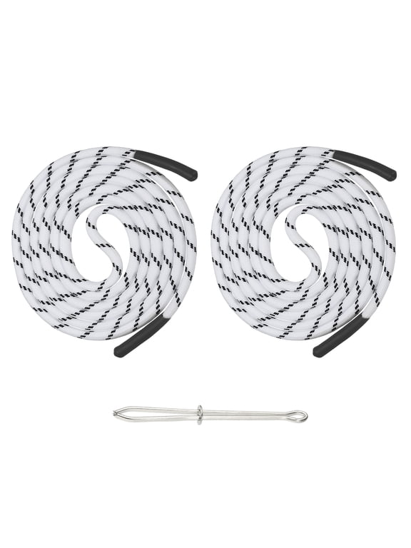 2pcs 53inch Drawstring Cords Replacement Drawstring Hoodie String Sewing Tool with Easy Threader for Hoodie Sweatpants Jackets Pants Hats Coats Bags, Black