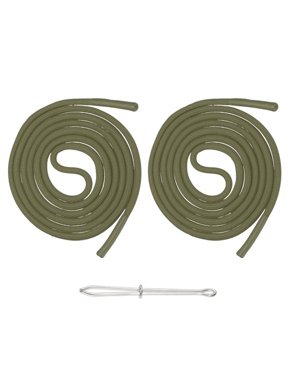 2pcs 53inch Drawstring Cords Replacement Drawstring Hoodie String Sewing Tool with Easy Threader for Hoodie Sweatpants Jackets Pants Hats Coats Bags, Dark Green