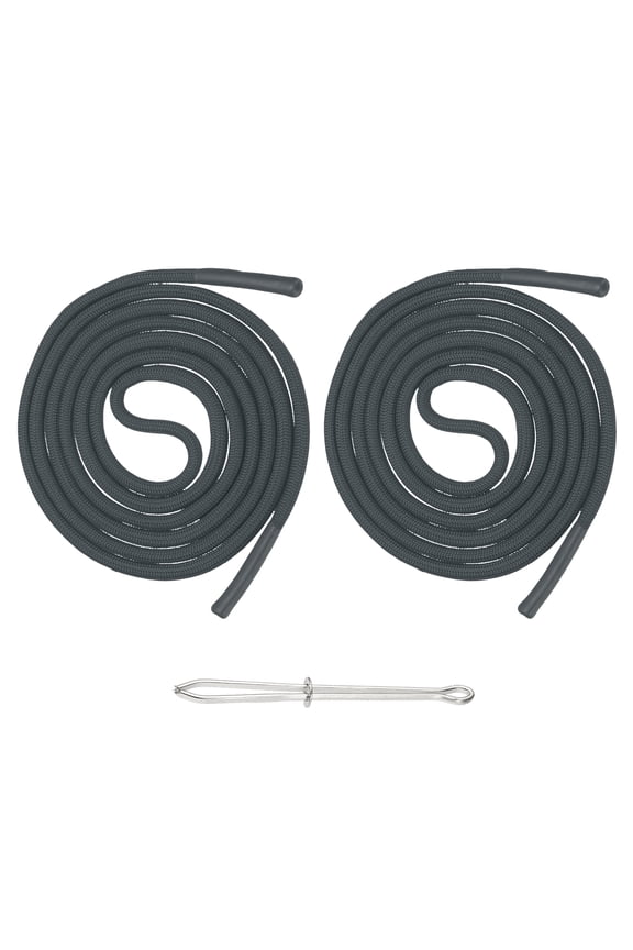 2pcs 53inch Drawstring Cords Replacement Drawstring Hoodie String Sewing Tool with Easy Threader for Hoodie Sweatpants Jackets Pants Hats Coats Bags, Dark Gray