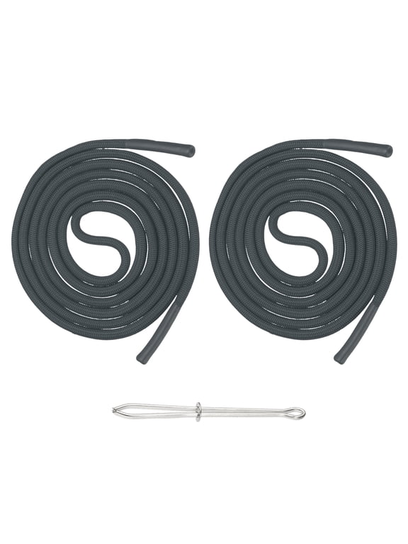 2pcs 53inch Drawstring Cords Replacement Drawstring Hoodie String Sewing Tool with Easy Threader for Hoodie Sweatpants Jackets Pants Hats Coats Bags, Dark Gray