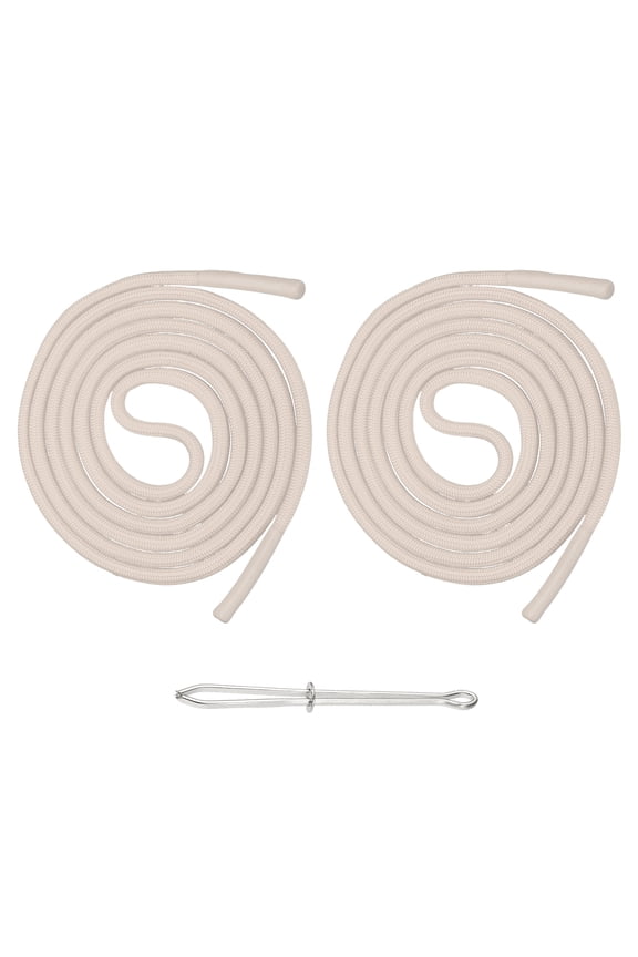 2pcs 53inch Drawstring Cords Replacement Drawstring Hoodie String Sewing Tool with Easy Threader for Hoodie Sweatpants Jackets Pants Hats Coats Bags, Khaki