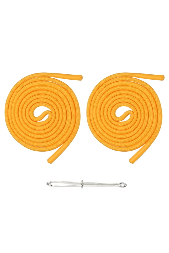 2pcs 53inch Drawstring Cords Replacement Drawstring Hoodie String Sewing Tool with Easy Threader for Hoodie Sweatpants Jackets Pants Hats Coats Bags, Lemon Yellow