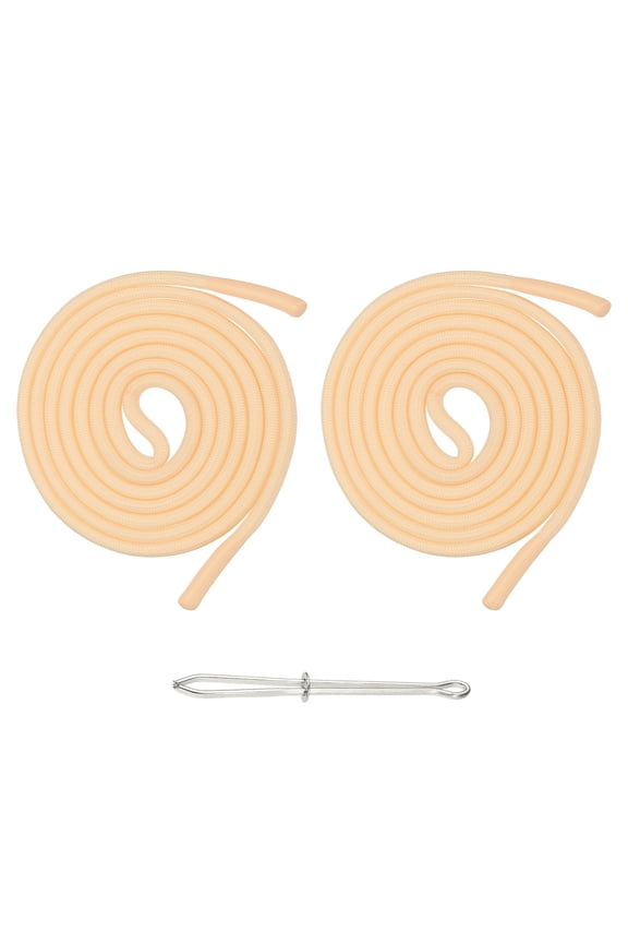 2pcs 53inch Drawstring Cords Replacement Drawstring Hoodie String Sewing Tool with Easy Threader for Hoodie Sweatpants Jackets Pants Hats Coats Bags, Pale Yellow