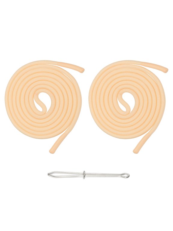 2pcs 53inch Drawstring Cords Replacement Drawstring Hoodie String Sewing Tool with Easy Threader for Hoodie Sweatpants Jackets Pants Hats Coats Bags, Pale Yellow