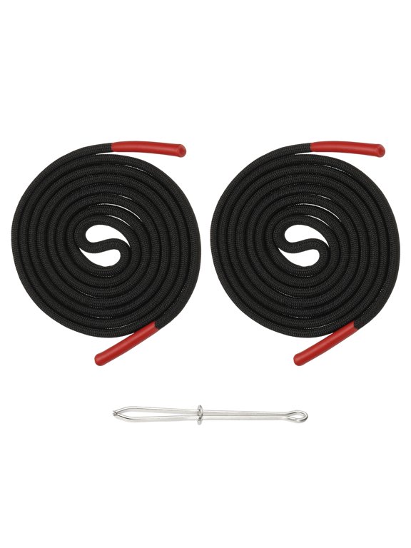 2pcs 53inch Drawstring Cords Replacement Drawstring Hoodie String Sewing Tool with Easy Threader for Hoodie Sweatpants Jackets Pants Hats Coats Bags, Red-Black