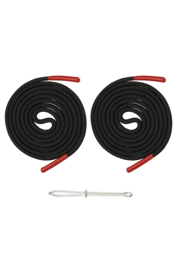 2pcs 53inch Drawstring Cords Replacement Drawstring Hoodie String Sewing Tool with Easy Threader for Hoodie Sweatpants Jackets Pants Hats Coats Bags, Red-Black