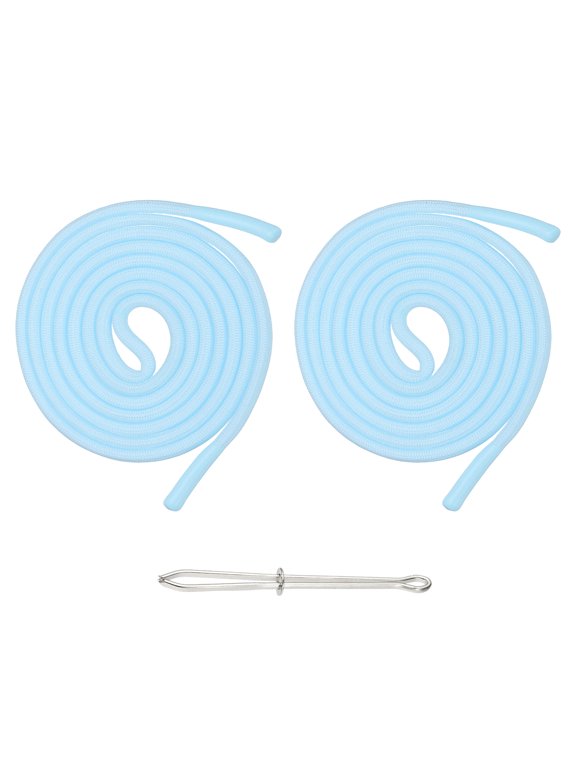 2pcs 53inch Drawstring Cords Replacement Drawstring Hoodie String Sewing Tool with Easy Threader for Hoodie Sweatpants Jackets Pants Hats Coats Bags, Sky Blue