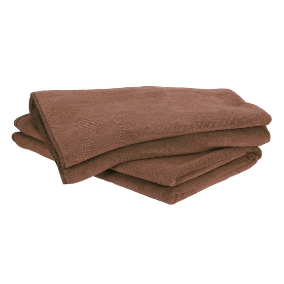 Uxcell 2pcs 63" x 24" Microfiber Cleaning Cloth Absorbent, Brown