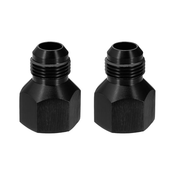 Uxcell 2pcs 6AN Female to 10AN Male Flare Reducer Adapter Fitting Connector Aluminum Flare Extender Coupler Fuel Hose Line Fitting for Vehicle Fuel Oil Line Modification, Black