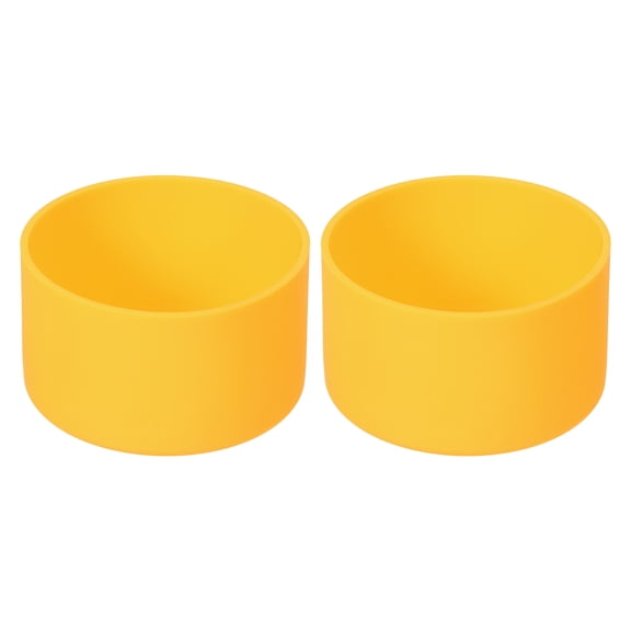 Uxcell 2pcs 7.5cm Protective Silicone Boot Sleeve for 12-24 oz, Bottle Bottom Anti-Slip Sleeve Cover, Yellow