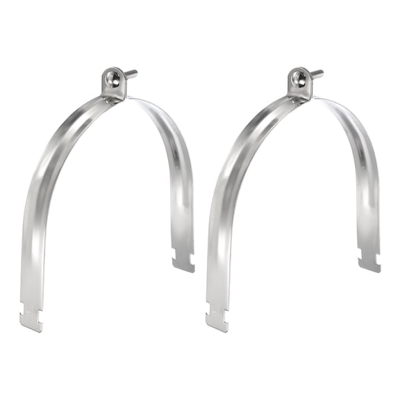 Uxcell 2pcs 7-7/8" EMT Strut Clamp 9.45" Length Universal 304 Stainless Steel Galvanized Strut Channel Accessory Conduit Clamp with Bolt and Nut for EMT Pipe Rigid Conduit, Silver