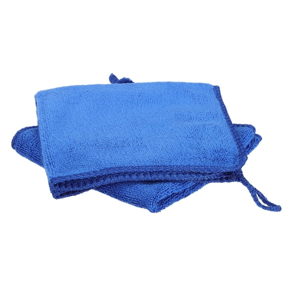 Uxcell 2pcs 8" x 8" Microfiber Cleaning Cloth Absorbent with Lanyard, Sapphire Blue