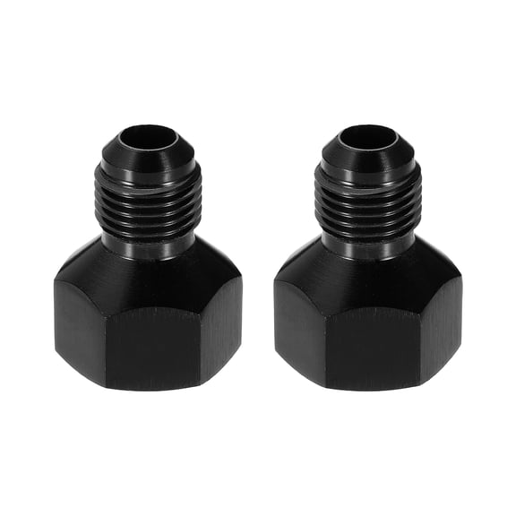 Uxcell 2pcs 8AN Female to 6AN Male Flare Reducer Adapter Fitting Connector Aluminum Flare Extender Coupler Fuel Hose Line Fitting for Vehicle Fuel Oil Line Modification, Black
