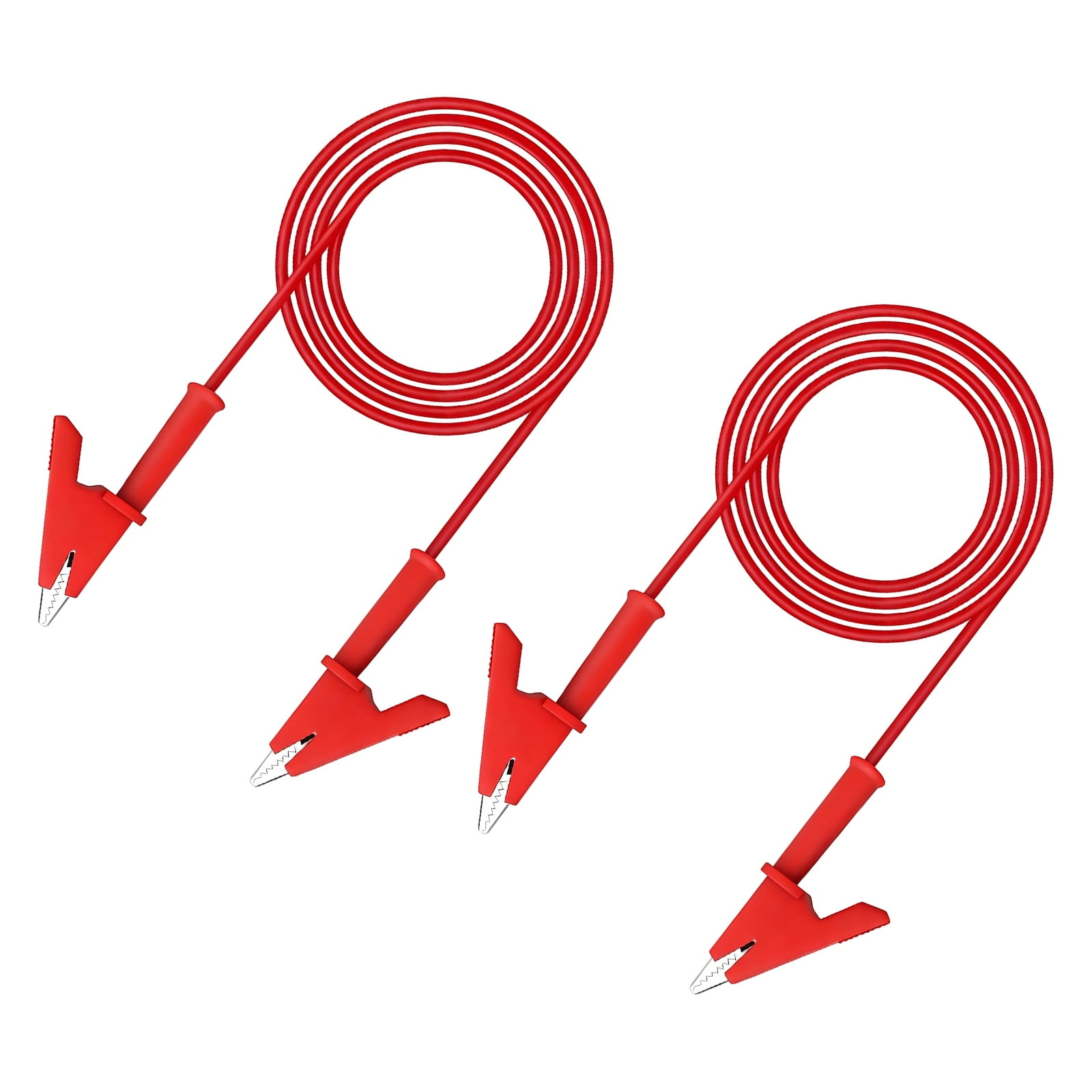 Uxcell 2pcs 9.81ft Alligator Clip Test Leads, 15A Dual Alligator Clips with Wires for Multimeter Jumper Wire Industry Car Battery, Red