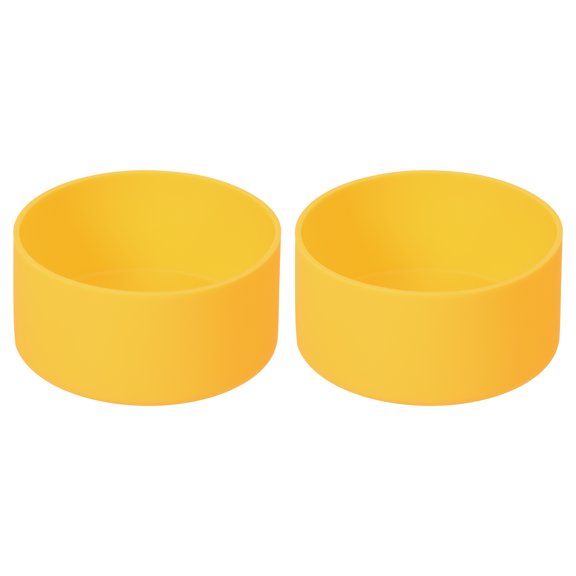 Uxcell 2pcs 9cm Protective Silicone Boot Sleeve for 32-40 oz, Bottle Bottom Anti-Slip Sleeve Cover, Yellow