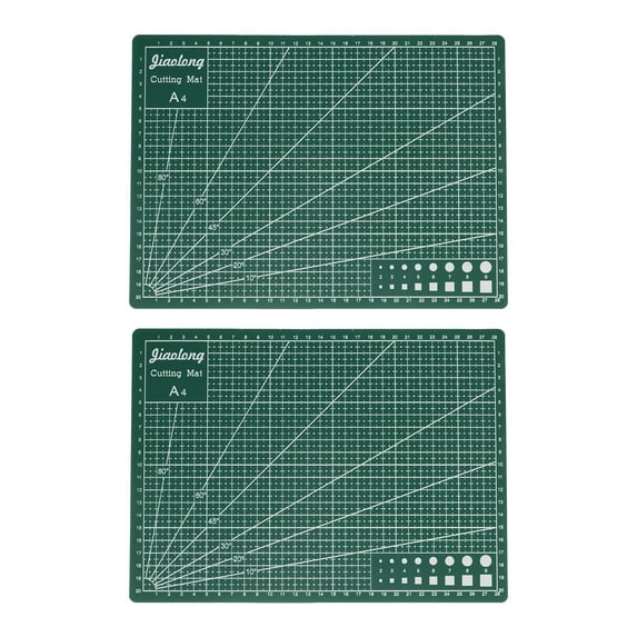 Uxcell 2pcs A4 Self-Healing Cutting Mat 12"x9" Double-Sided Craft Cutting Board for DIY Art Work Cutting, Green