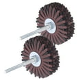 thumbnail image 1 of Uxcell 2pcs Abrasive Cloth Flap Wheel Sanding Star 1/4-Inch Shank for Woodworking Root Carving Polishing 120 Grit, 1 of 5