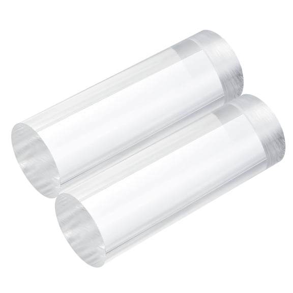 Uxcell 2pcs Acrylic Round Rods 1 3/8" x 4" Clear Acrylic Dowel Rods Sticks Acrylic Plastic Sticks Strip for DIY Crafts Lighting Gardening Decorations - 35mm x 100mm
