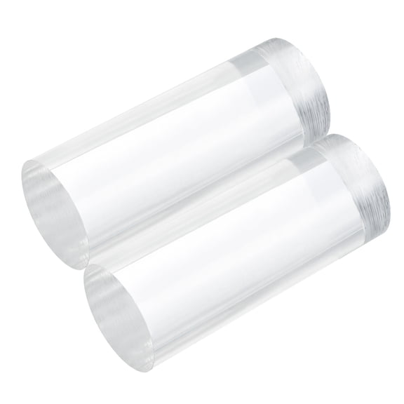 Uxcell 2pcs Acrylic Round Rods 1 9/16" x 4" Clear Acrylic Dowel Rods Sticks Acrylic Plastic Sticks Strip for DIY Crafts Lighting Gardening Decorations - 40mm x 100mm