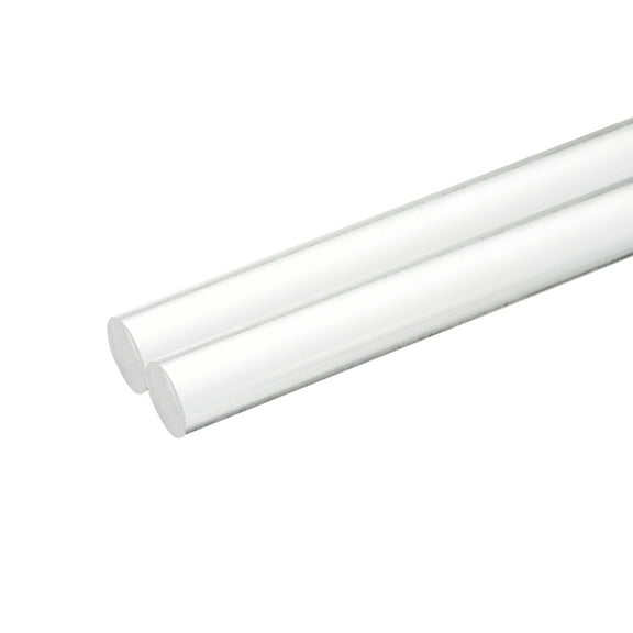 Uxcell 2pcs Acrylic Round Rods 1" x 8" Clear Acrylic Dowel Rods Sticks Plastic Sticks Strip for DIY Crafts Lighting Gardening Decorations - 25mm x 300mm