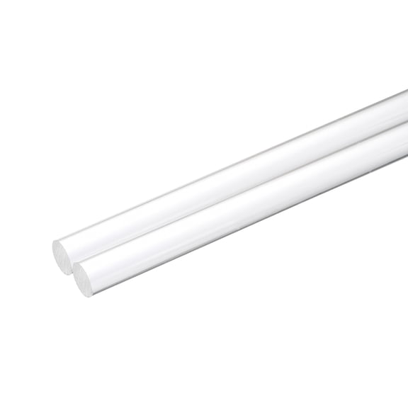 Uxcell 2pcs Acrylic Round Rods 25/32" x 10" Clear Acrylic Dowel Rods Sticks Plastic Sticks Strip for DIY Crafts Lighting Gardening Decorations - 20mm x 300mm