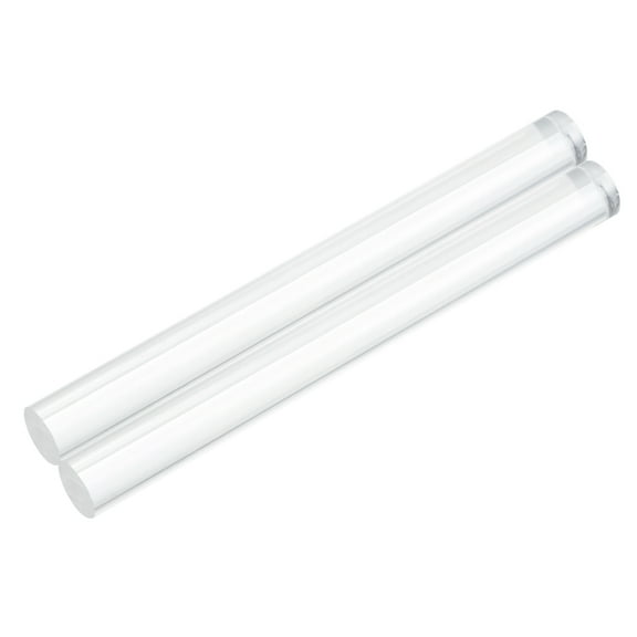 Uxcell 2pcs Acrylic Round Rods 3/8" x 4" Clear Acrylic Dowel Rods Sticks Acrylic Plastic Sticks Strip for DIY Crafts Lighting Gardening Decorations - 10mm x 100mm