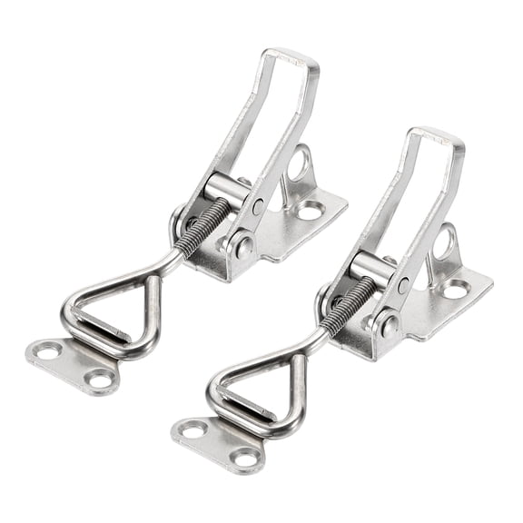 Uxcell 2pcs Adjustable Toggle Clamp M5x24mm 220bs 4001 Style w Lock Hole, Silver