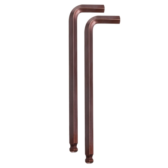 Uxcell 2pcs Ball End Hex Key Wrench 1/2" SAE S2 Steel Long Arm L-Shape Hexagon Wrenches Repairing Tool for Home Bike Motorcycle Repair, Red Brown