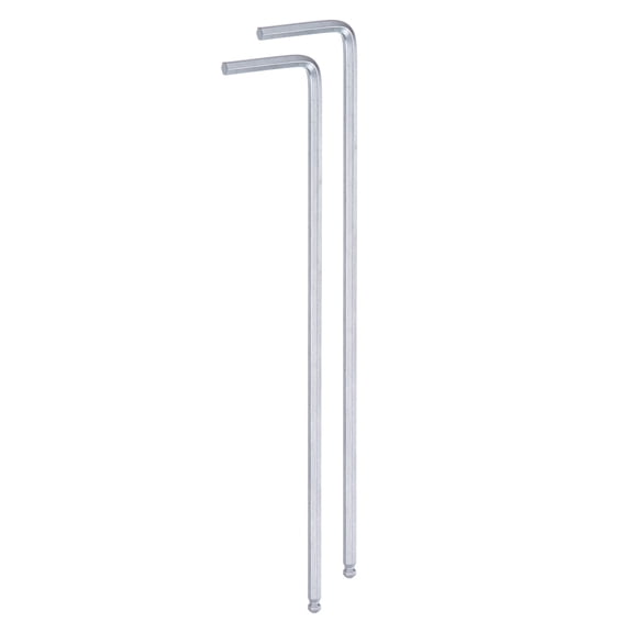 Uxcell 2pcs Ball End Hex Key Wrench 2.5mm CR-V L-Shape Extra Long Arm Hexagon Metric Wrenches Repairing Tool Silver Tone