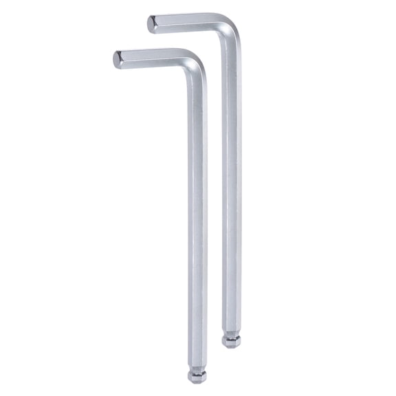 Uxcell 2pcs Ball End Hex Key Wrench 8mm CR-V L-Shape Long Arm Hexagon Metric Wrenches Repairing Tool, Silver Tone