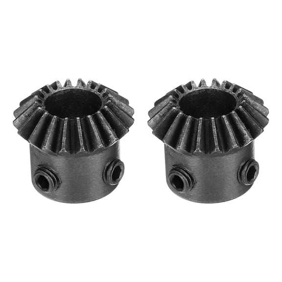 Uxcell 2pcs Bevel Gear Tapered Bevel Pinion Gear 1 Module for Hardware Mechanical Rotation (45# Steel, 20T, 10mm Hole)