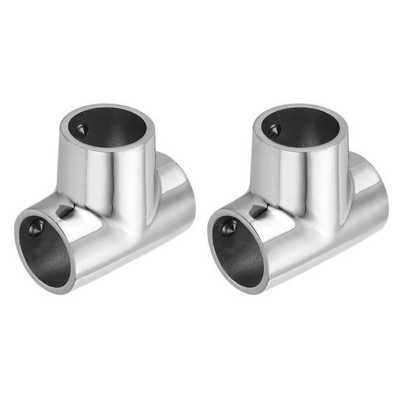 Uxcell 2pcs Boat Handrail Fitting Pipe Connector 316 Stainless Steel 3-Way Tee Rail for 7/8inch O.D.Tube