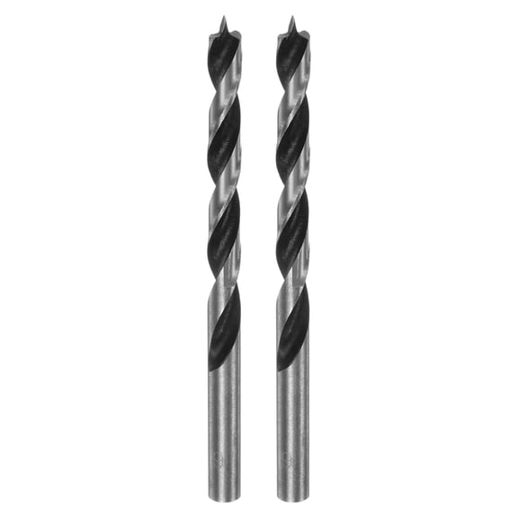 Uxcell 2pcs Brad Point Drill Bits Dia 6mm/0.2" Carbon Steel Round Shank Drill Woodworking 90mm
