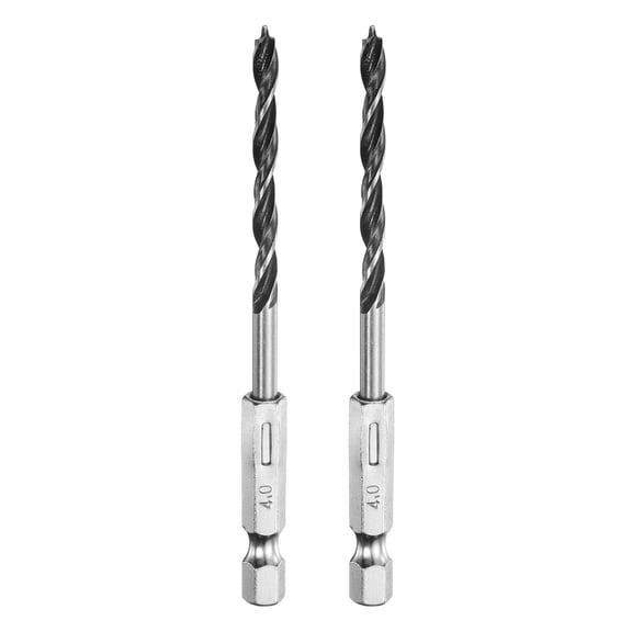 Uxcell 2pcs Brad Point Drill Bits Set 5/32" Wood Drill Bit with 1/4" Hex Shank