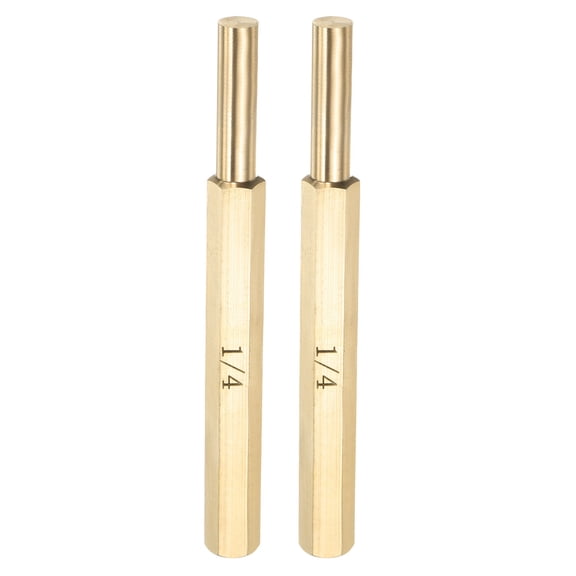 Uxcell 2pcs Brass Pin Punch 1/4" Non-marring Drive Punch for Watch Repair Automotive