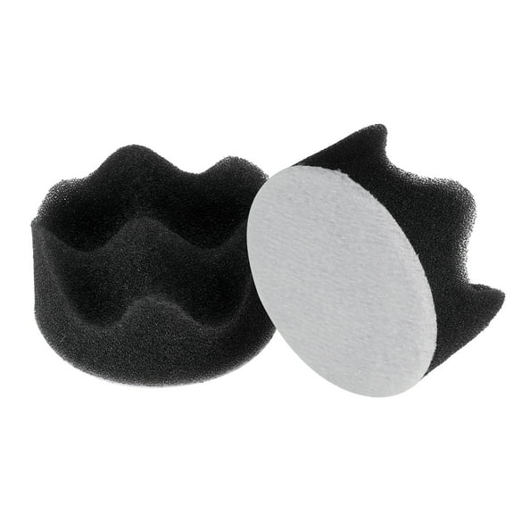 Uxcell 2pcs Buffing Sponge Pads 2" Polishing Wheel Waffle Finishing Grip Pad Car Buffer Polisher with Hook and Loop Back for Car Detailing Polishing Waxing, Black