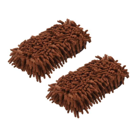 Uxcell 2pcs Car Wash Sponge 8.7" x 4.3" Chenille Microfiber Mitt Scratch-Free Absorbent Scour Scrubber Cleaning Sponge for Washing Detailing on Cars, Boats, RVs, Coffee